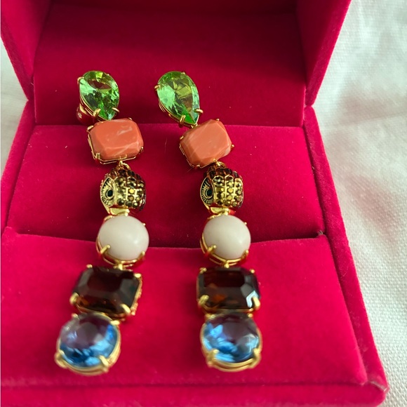 Kurt Geiger Gold-Tone Multicolor Stone Earrings - Picture 3 of 7